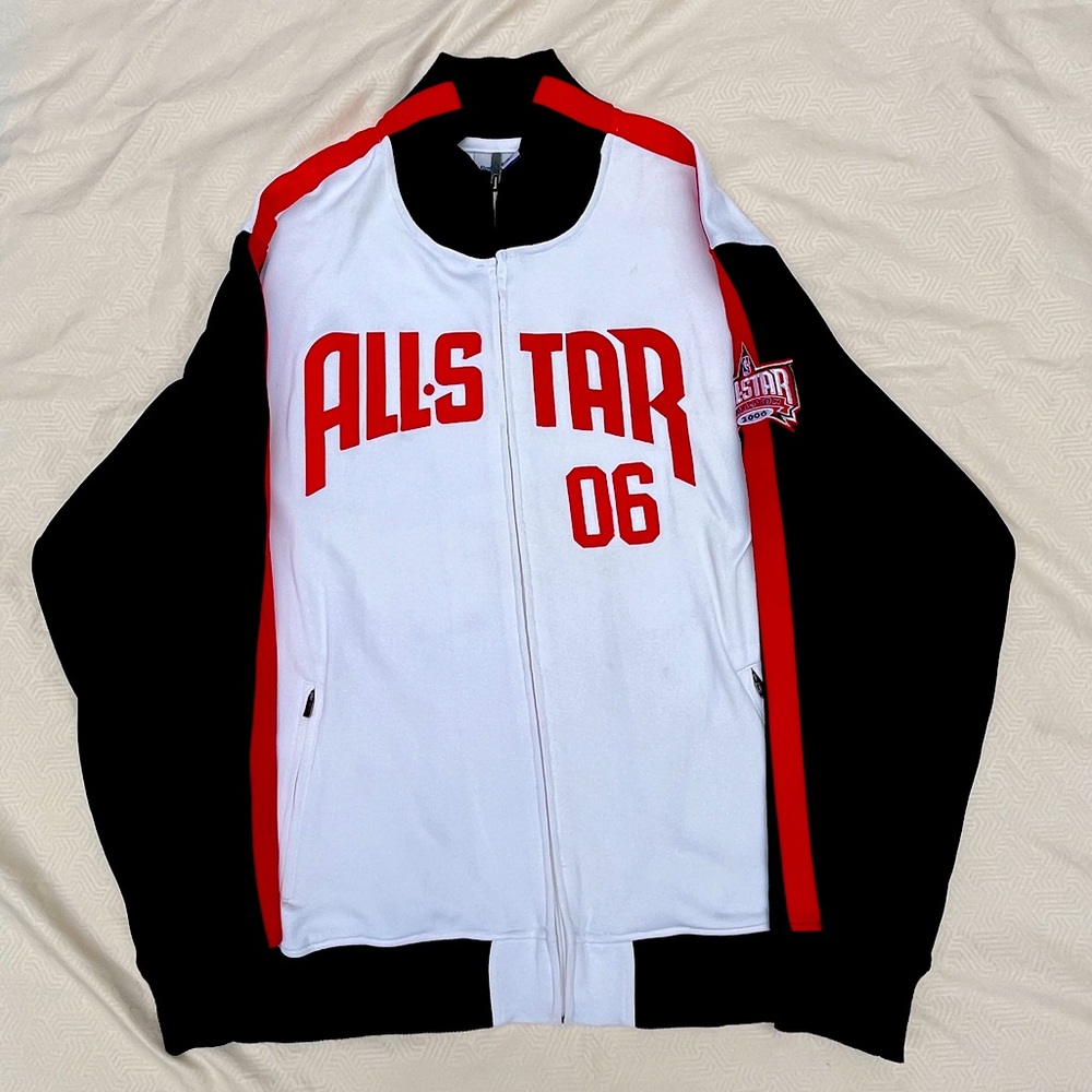Reebok NBA All-Star Game Jacket Size L 2006 Warm-up Track Houston White